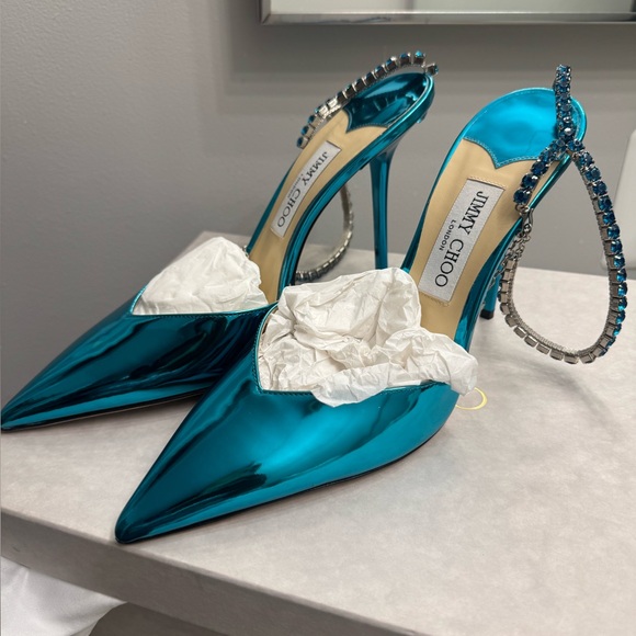 Jimmy Choo Blue Slingback Heels